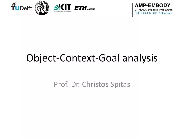object context goal analysis
