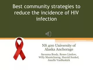 Best community strategies to reduce the incidence of HIV infection