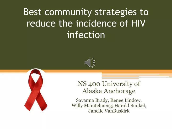 best community strategies to reduce the incidence of hiv infection