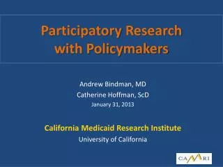 Participatory Research with Policymakers