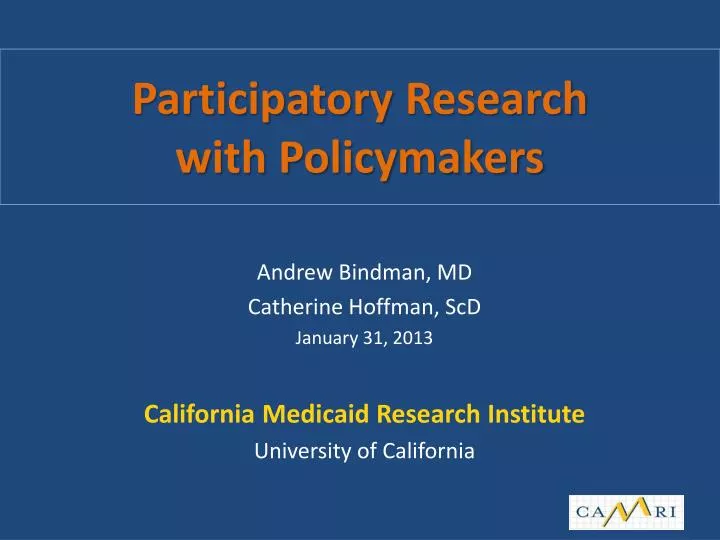 participatory research with policymakers