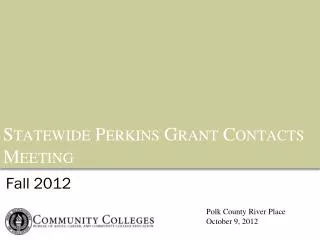 Statewide Perkins Grant Contacts Meeting