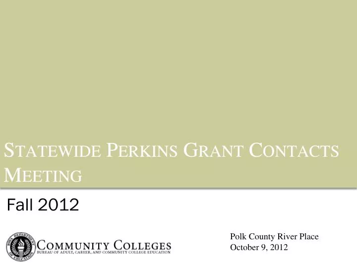 statewide perkins grant contacts meeting