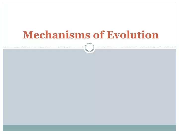 mechanisms of evolution