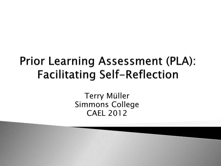 prior learning assessment pla facilitating self reflection