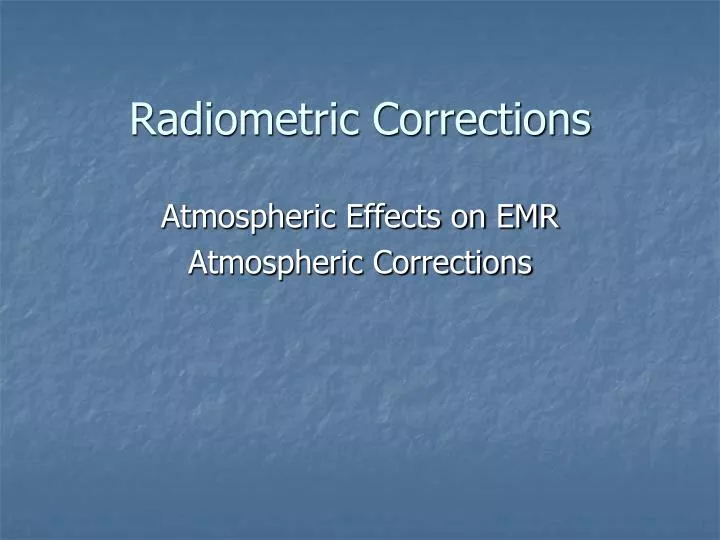 radiometric corrections