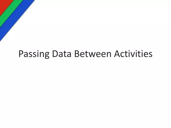 passing data between activities