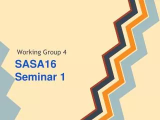 SASA16 Seminar 1