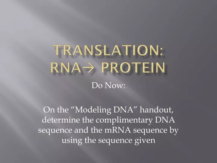 translation rna protein