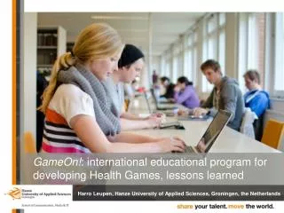 GameOn! : international educational program for developing Health Games, lessons learned