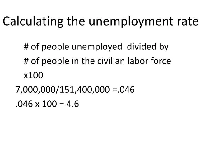 calculating the unemployment rate