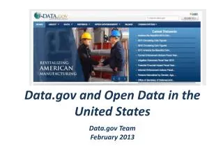 Data.gov and Open Data in the United States
