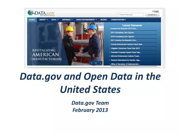 data gov and open data in the united states