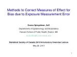 Methods to Correct Measures of Effect for Bias due to Exposure Measurement Error - slide 1