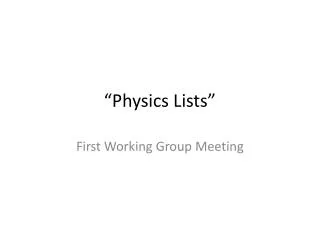 physics lists