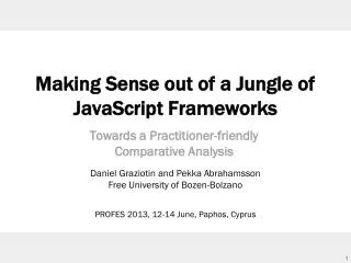Making Sense out of a Jungle of JavaScript Frameworks