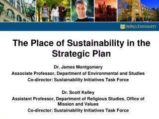 The Place of Sustainability in the Strategic Plan