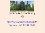 Syracuse University - slide 1