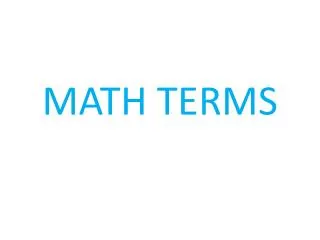 MATH TERMS