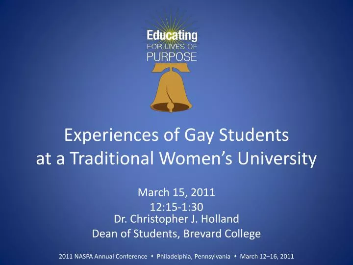 experiences of gay students at a traditional women s university