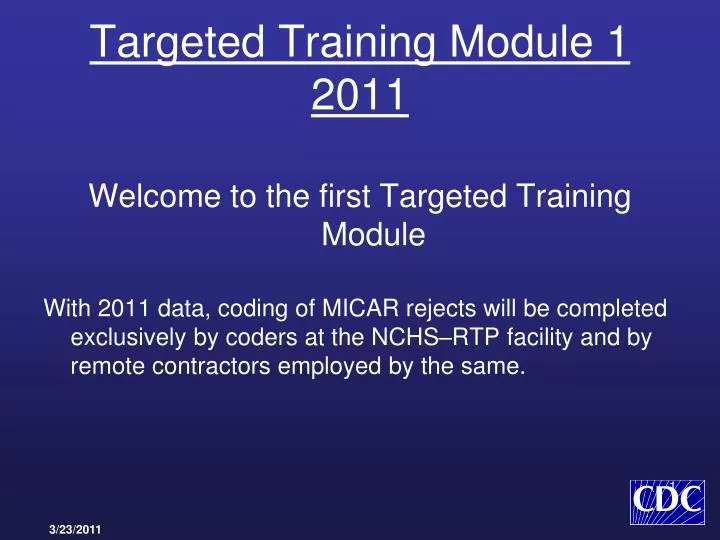 targeted training module 1 2011