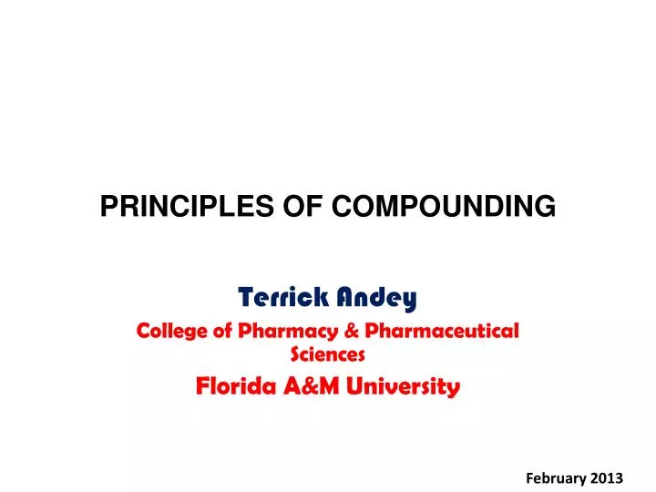 principles of compounding