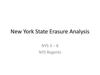 New York State Erasure Analysis