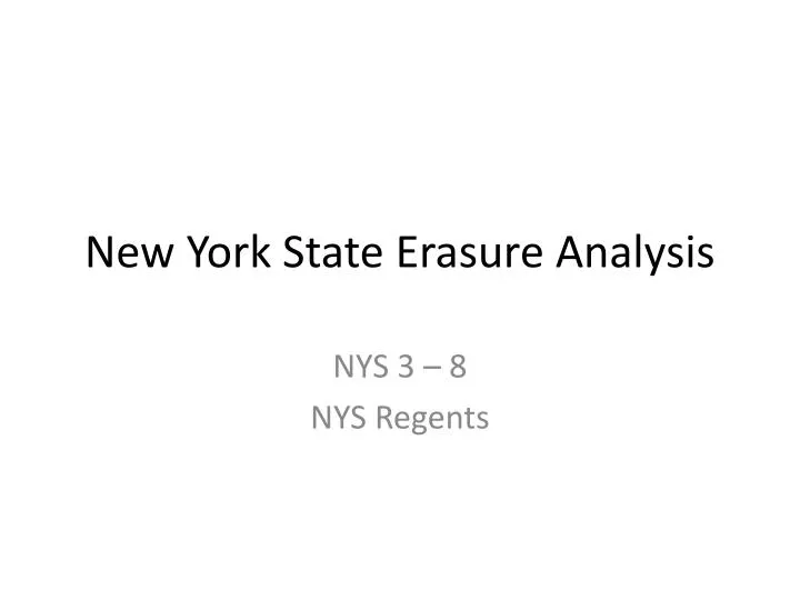 new york state erasure analysis