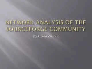 Network analysis of the sourceforge community