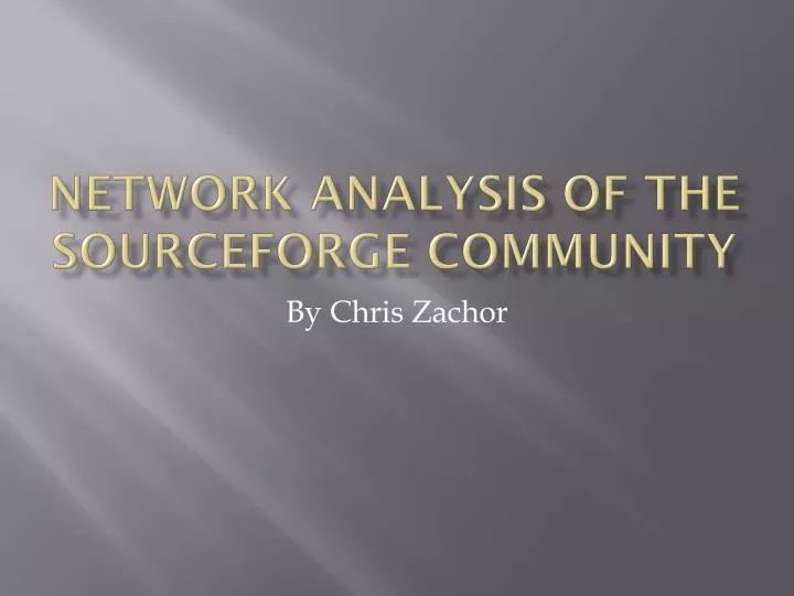 network analysis of the sourceforge community