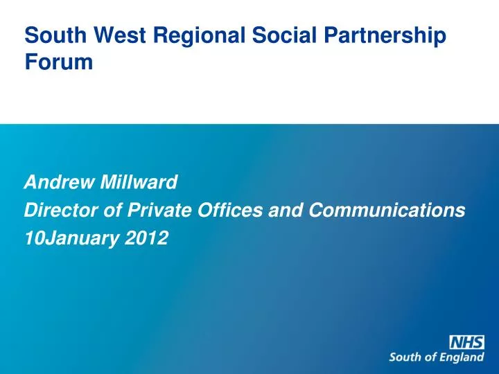 south west regional social partnership forum
