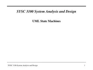 SYSC 3100 System Analysis and Design