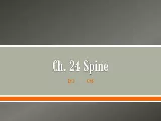 Ch. 24 Spine