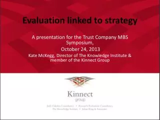 Evaluation linked to strategy