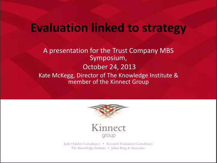 evaluation linked to strategy