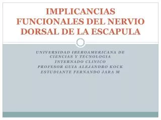 implicancias funcionales del nervio dorsal de la escapula