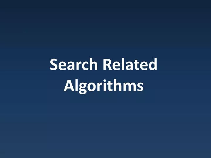 search related algorithms