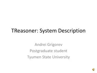 TReasoner : System Description