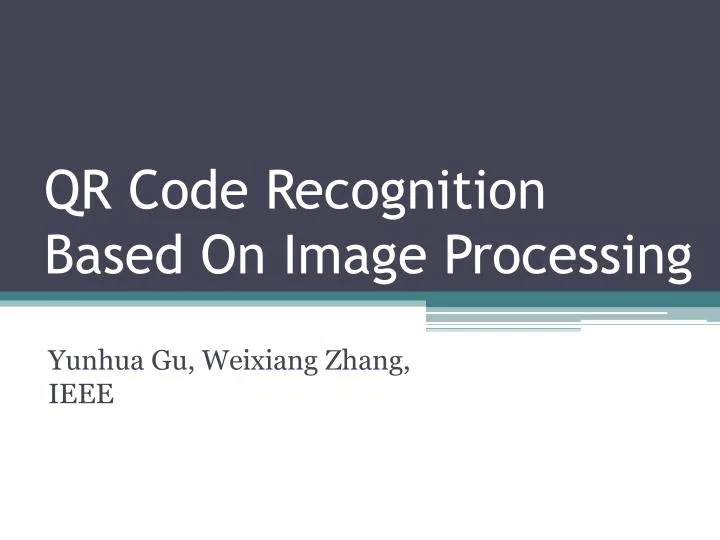 qr code recognition based on image processing