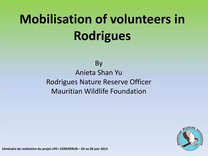 mobilisation of volunteers in rodrigues