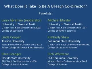What Does It Take To Be A UTeach Co-Director?