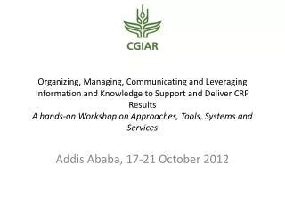 Addis Ababa, 17-21 October 2012