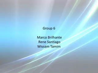 Group 6 Marco Brilhante Rene Santiago Wissam Tamim
