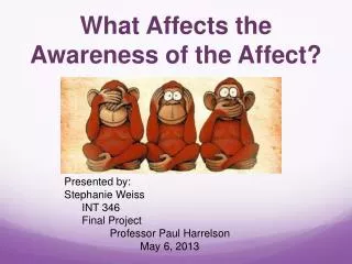 What Affects the Awareness of the Affect?