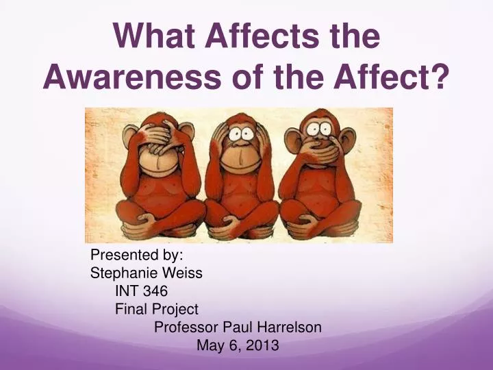 what affects the awareness of the affect
