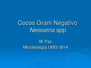 cocos gram negativo neisseria spp