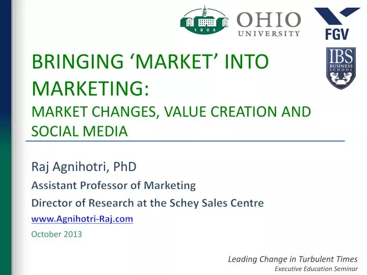 bringing market into marketing market changes value creation and social media