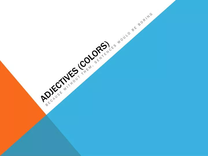 adjectives colors