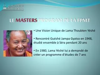 le masters program de la fpmt