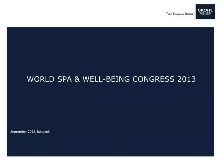 world spa well being congress 2013